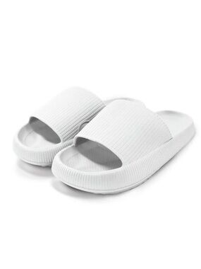 CLOUDIES Women's White Slide Sandals - Cushioned Comfort